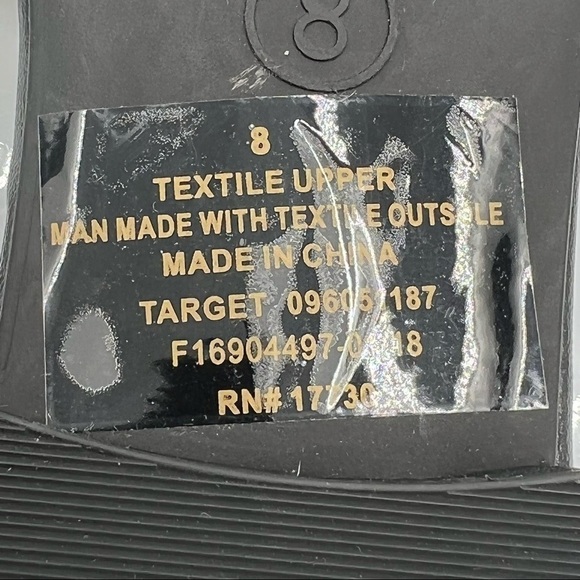 Universal Thread Black Woven Fringe Hem Slip On Sandals Size 8 Women's - Picture 4 of 9